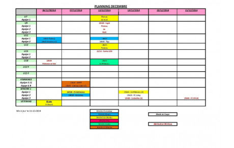 Mise à jour planning terrains - Minibus